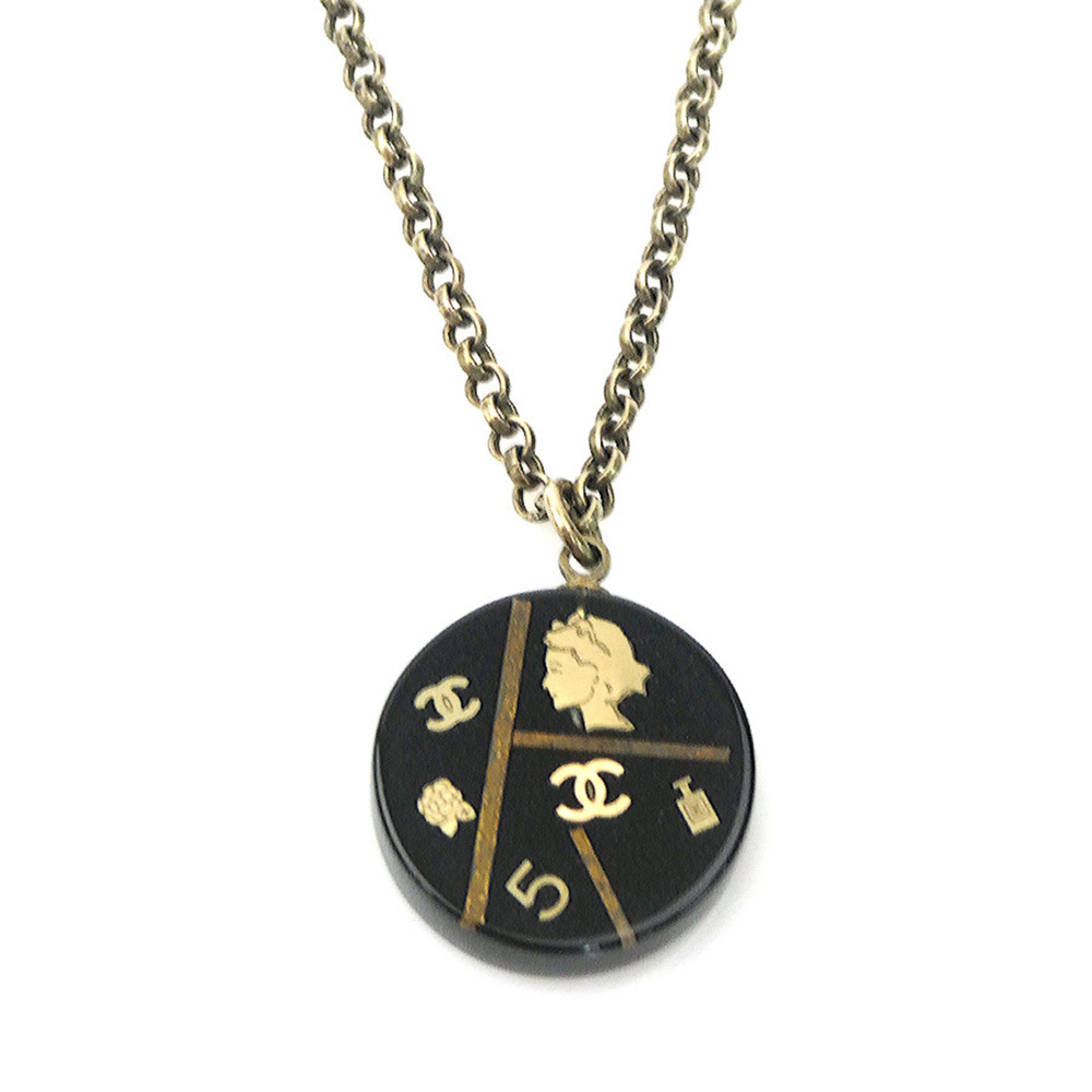 CHANEL Black Logo Necklace